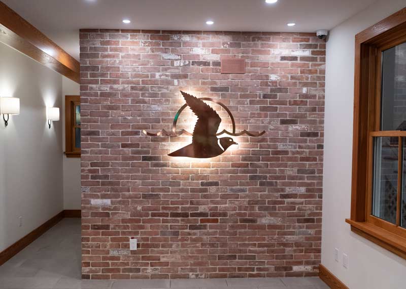 Completed Reclaimed Thin Brick Tile Wall
